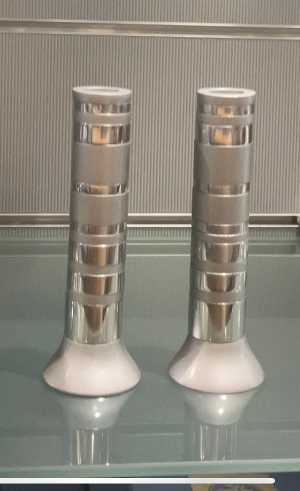 Emanuel candlesticks. Full rings. Matt and shiny