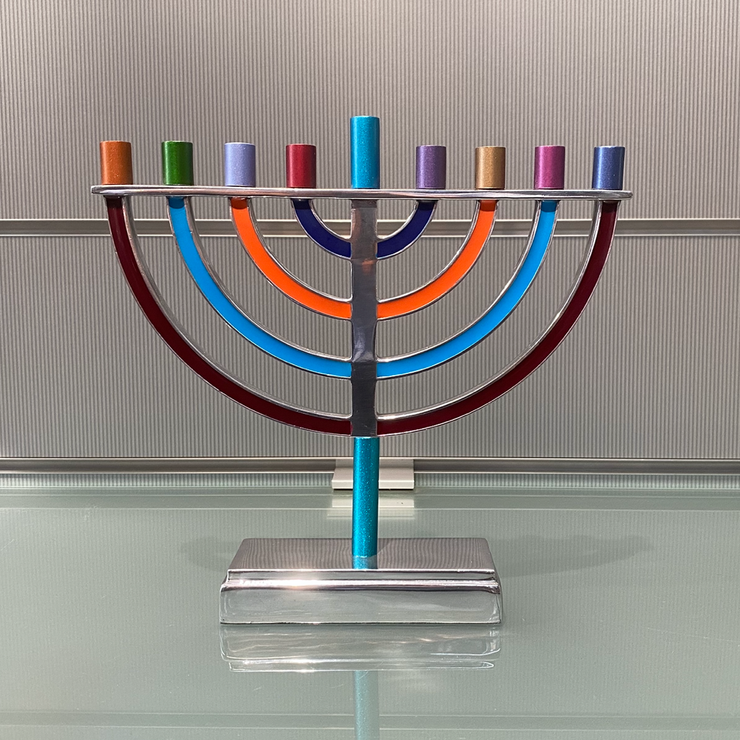 Emanuel Large Multicoloured Traditional Hanukkah Menorah Golds Sydney