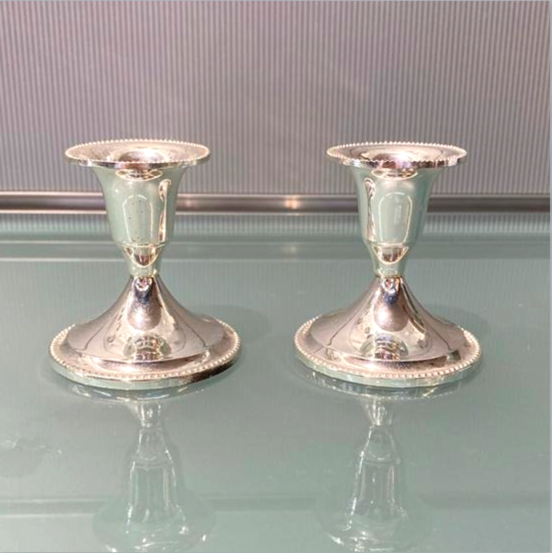Small Silver Plated Shabbat Candle Sticks