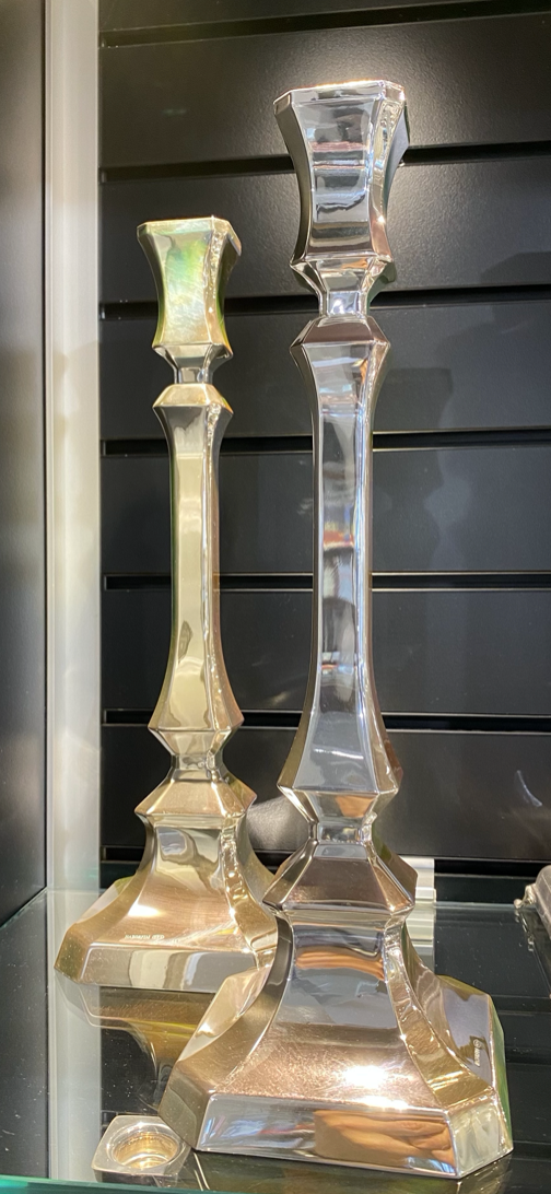 HAZORFIM Tall Modern Sterling Silver Shabbat Candle Sticks