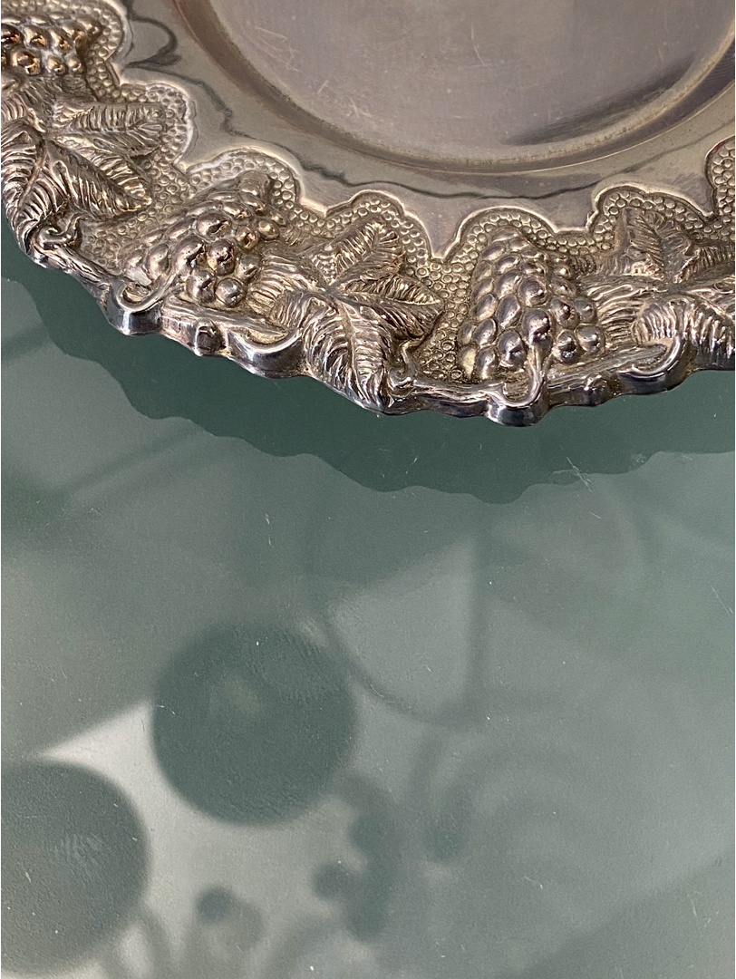 HAZORFIM Sterling Silver Kiddush Cup Plate - Design 2