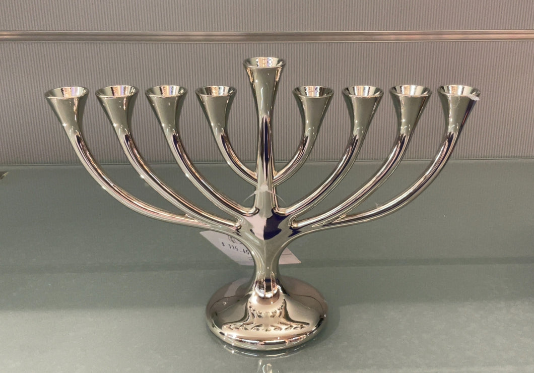 Menorah modern silverplated