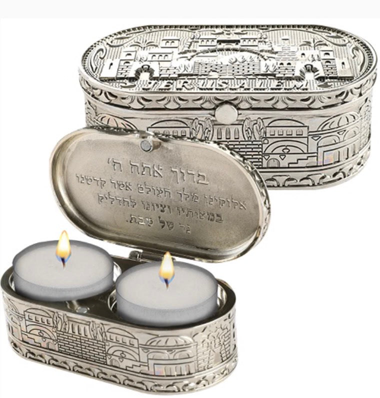 Nickel Travel Size Candlesticks