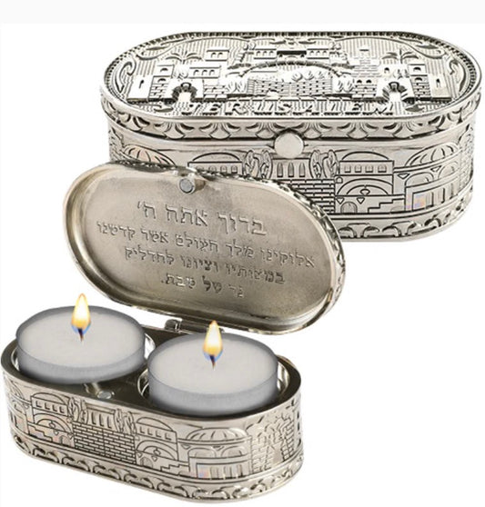 Nickel Travel Size Candlesticks