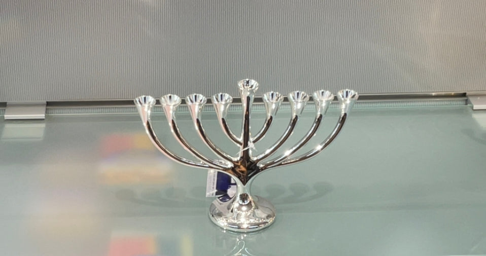 Small silver plated menorah