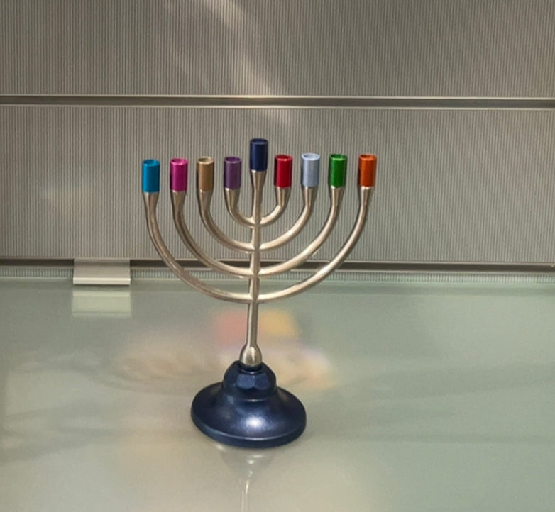 Emanuel multi coloured menorah