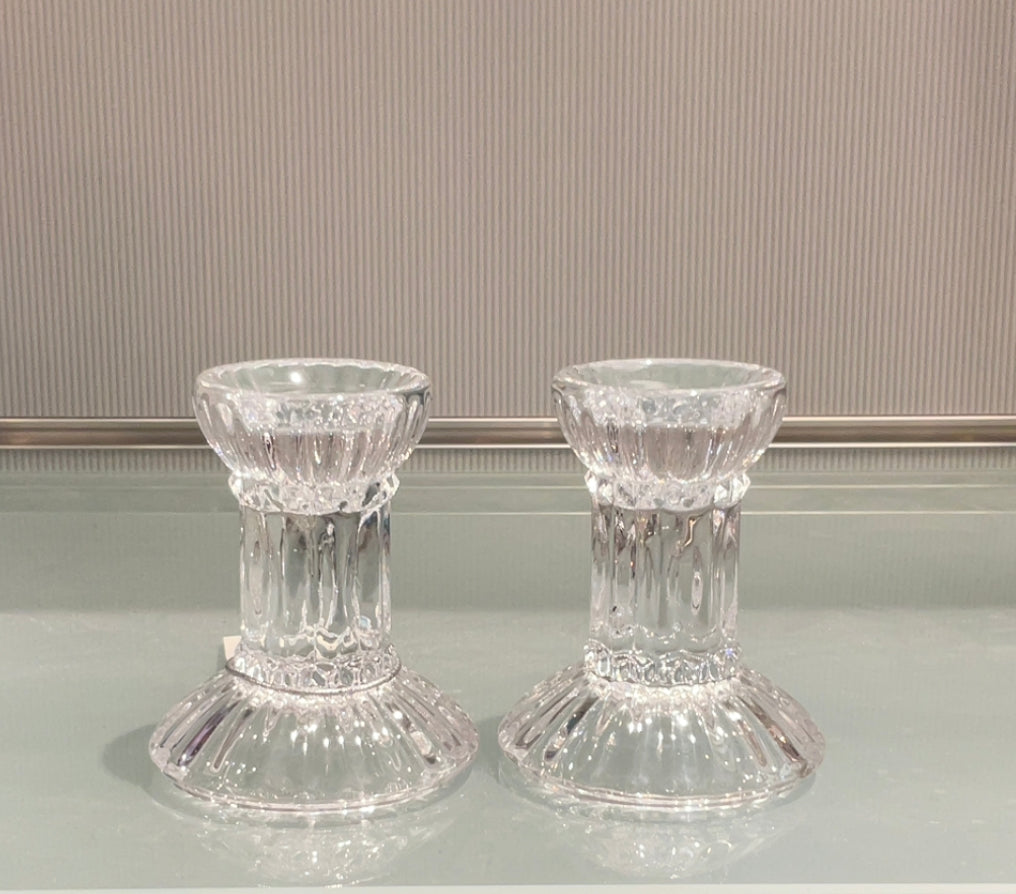 Crystal glass candlesticks