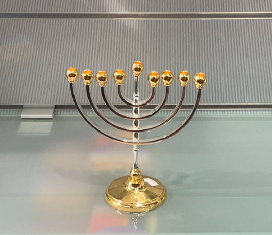 Small silver plated menorah