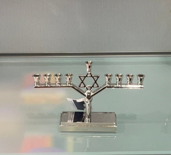Small silver plated menorah