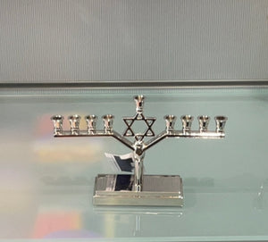 Small silver plated menorah