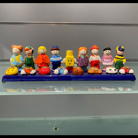 Ceramic Hanukkah Menorah - "Friends"