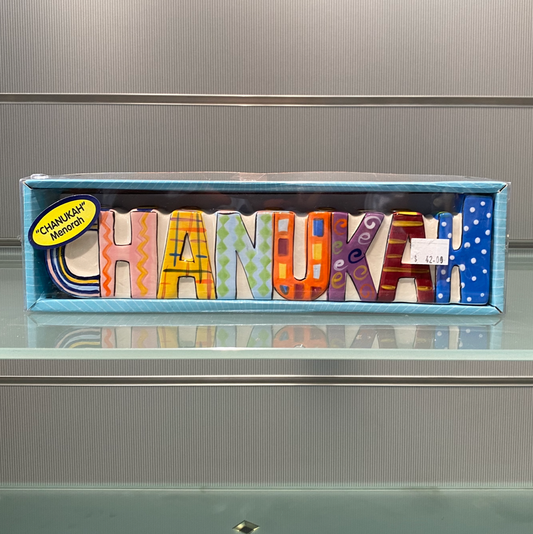 Ceramic Hanukkah Menorah - "Chanukah"