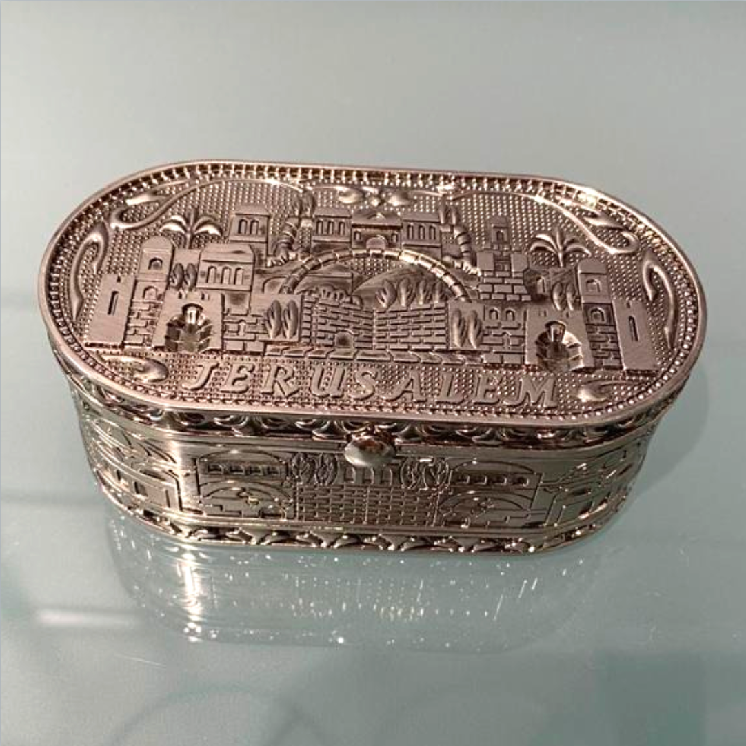 ART Shabbat Silver Plated Tea-Light Travel Holders - Jerusalem