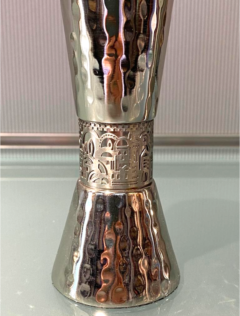 Emanuel Small Silver Plated Shabbat Candle Sticks - Filigree