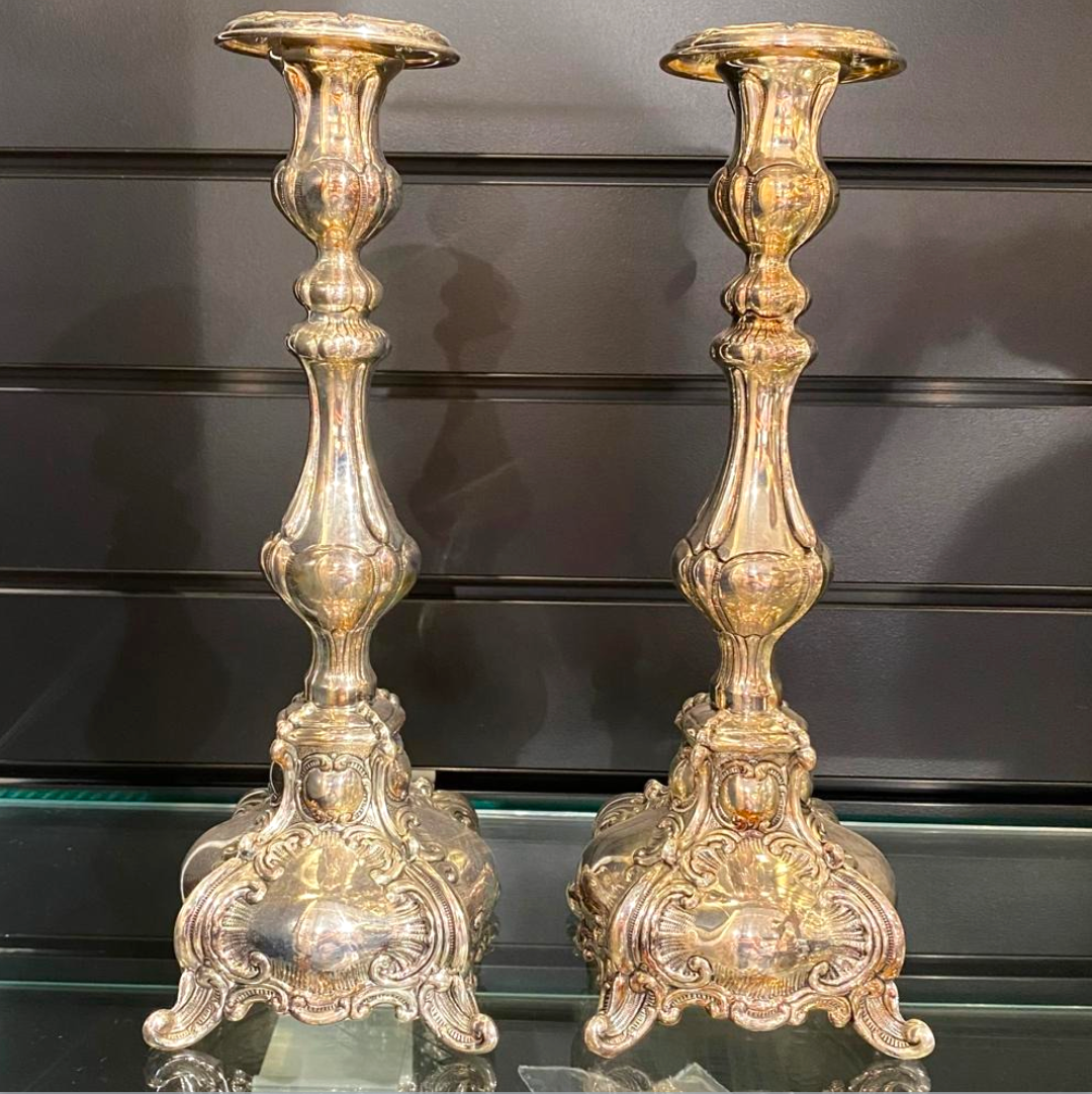 HAZORFIM Medium Sterling Silver Shabbat Candle Sticks