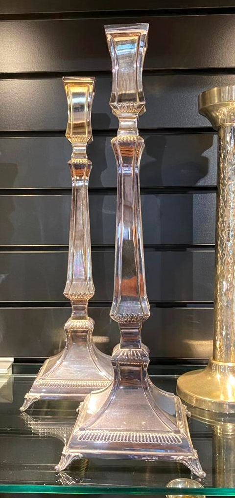 MASORET Tall Sterling Silver Shabbat Candle Sticks