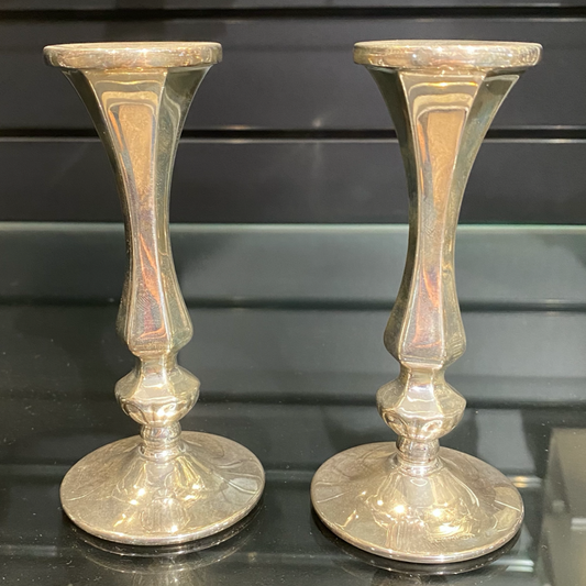 HAZORFIM Small Splayed Sterling Silver Shabbat Candle Sticks