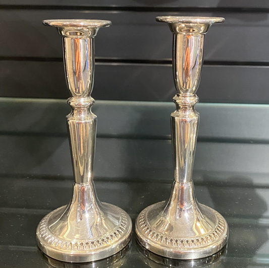 HAZORFIM Small Column Sterling Silver Shabbat Candle Sticks