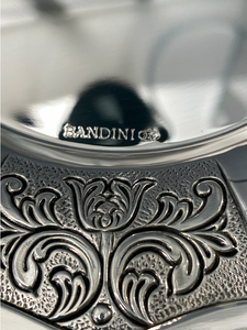 BANDINI Sterling Silver Kiddush Cup & Plate Set - Design 1