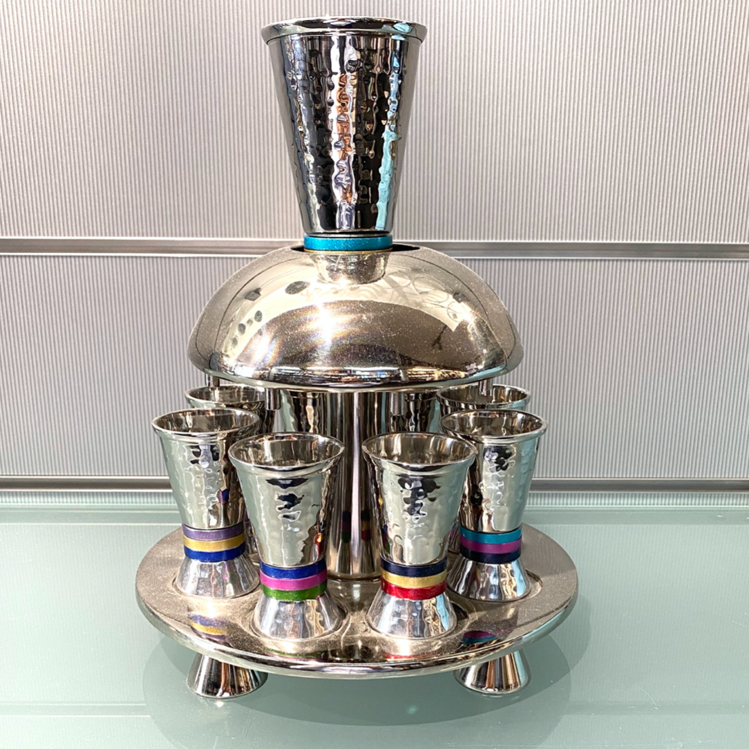 Emanuel - Liquor Set - Rainbow and Hammered design