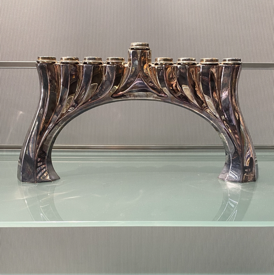 HAZORFIM Chanukah Menorah Sterling Silver - Design 4