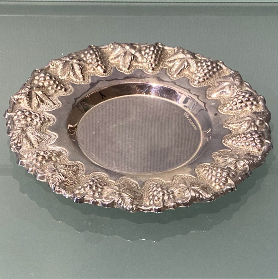 HAZORFIM Sterling Silver Kiddush Cup Plate - Design 2