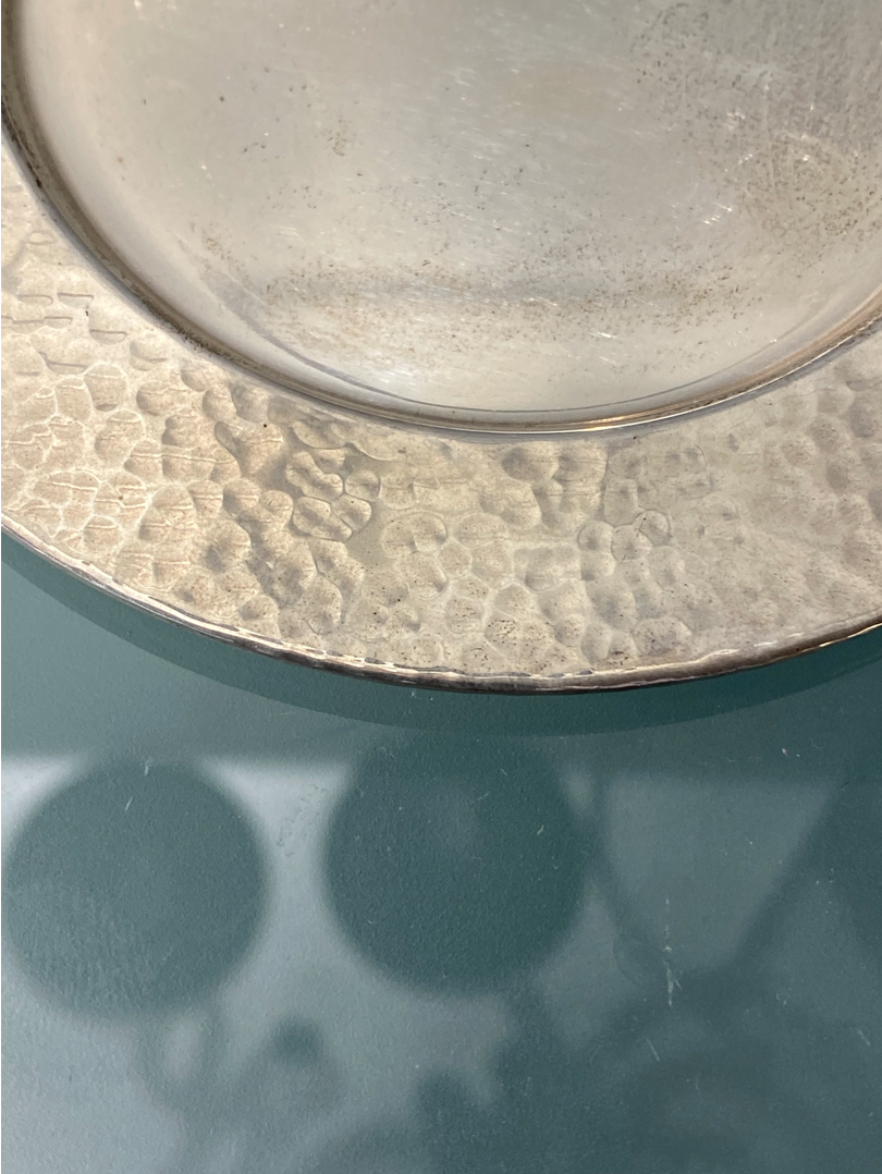 BIER HANDMADE Sterling Silver Kiddush Cup Plate - Design 2