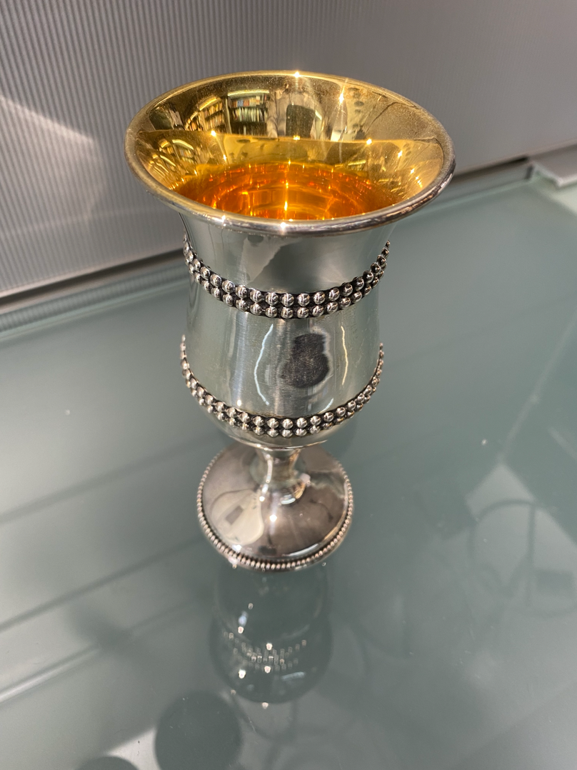 HAZORFIM Sterling Silver Footed Cup - Design 4