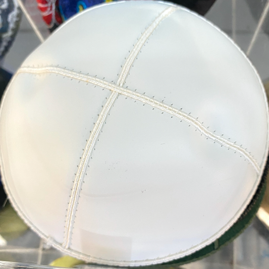 Leather Kippot - White