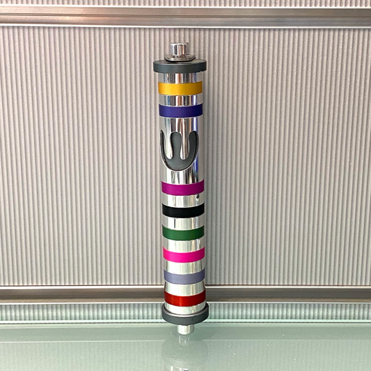 Designer Mezuzah - Colourful Stripes