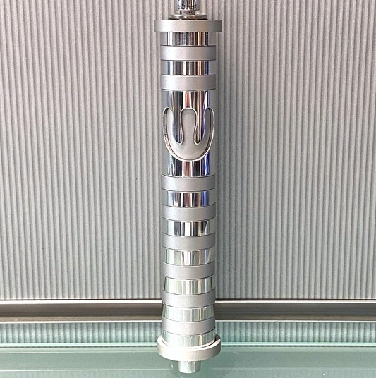 Designer Mezuzah - Silver Stripes