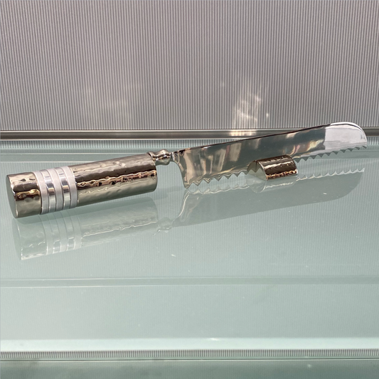 EMANUEL Challah Knife - Silver Stripes