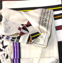 Load image into Gallery viewer, Tallit Set - Tallit, Kippah and Tallit Bag - Colourful Stripes
