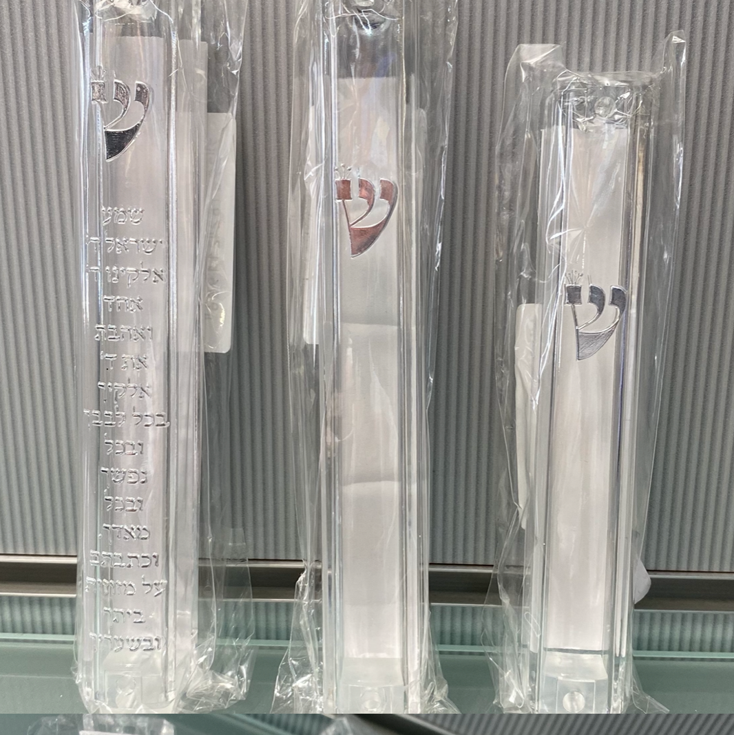 Clear Plastic Mezuzot - various