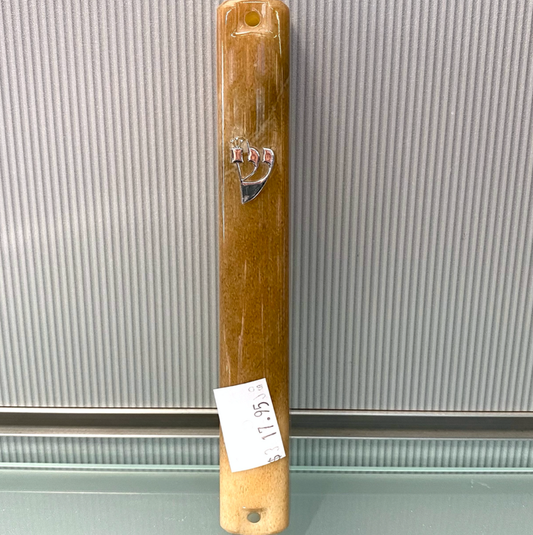 Bone Plastic Mezuzah 12cm