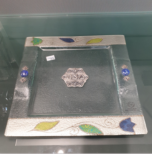 Leaf Matza tray - Blue/Green