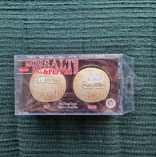 Ceramic Matzah Ball Salt & Pepper shaker