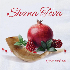 Rosh Hashanah Napkins - Pomegranate/Shofar design