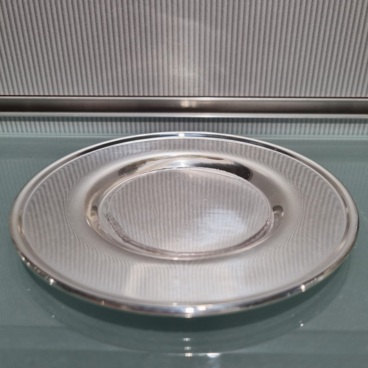 HAZORFIM Sterling Silver Kiddush Cup Plate (Small) - Design 3