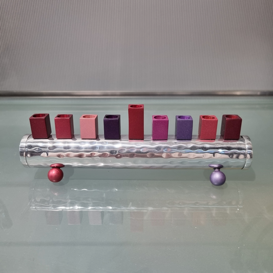 Chanukah Menorah - Round Strip - Small - Maroon