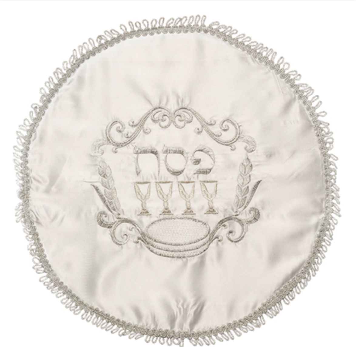 Matza cover Satin - Wheat and 4 cups of wine design